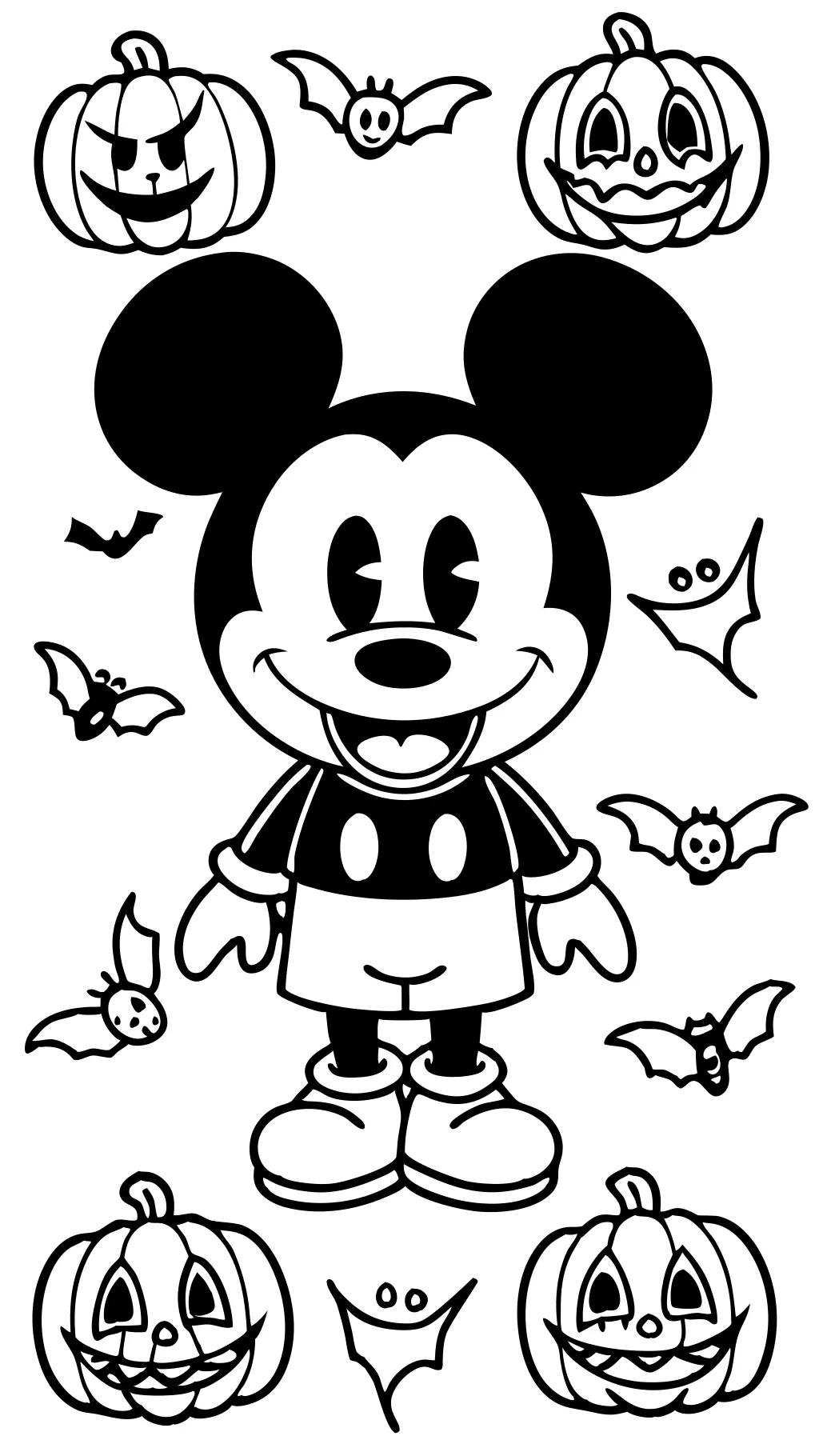 Páginas para colorear del ratón Dibujo de Halloween Mickey Mouse